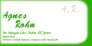 agnes rohm business card